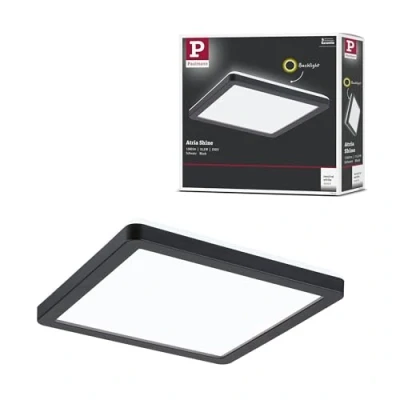Image de Paulmann Atria Shine 71014 Panneau LED rectangulaire en plastique 190 x mm avec 1 11,2 W Blanc lumière du jour Noir 4000 K