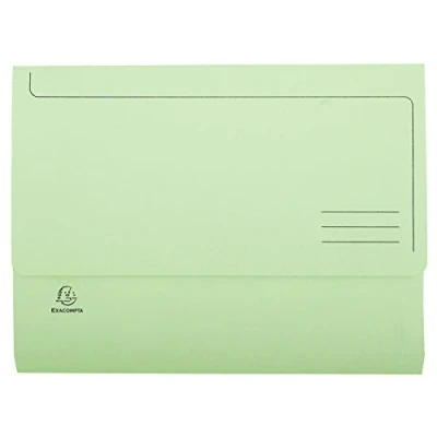 Image de Exacompta Réf. 46773E Paquet de 50 chemises Poche avec soufflet 32 mm SUPER 210 g/m² couleurs pastel certifiées PEFC™ dimensions 24 x cm pour A4 couleur vert clair