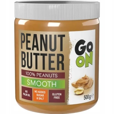 Image de Go On Peanut Butter Sans sucre ajouté, sel, huile de palme 100% Noix Haute teneur en protéines 1 paquet x 500g (Smooth)