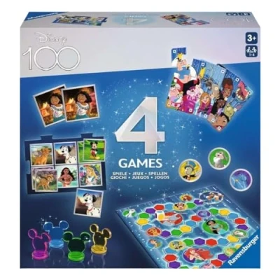 Image de Ravensburger Disney 100th Anniversary Jeu de Compendium Jeux 4 en 1 pour Enfants à Partir 3 Ans