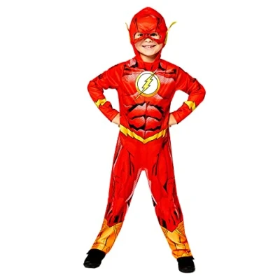 Image de amscan Déguisement de super héros Warner Bros DC Comics pour enfant, Jaune et rouge., 2 3 ans