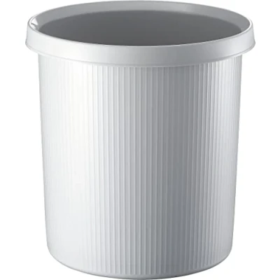 Image de helit H6105782 L&#039;objet de Corbeille à papier Linear, avec bandes Structure, 18 l, gris