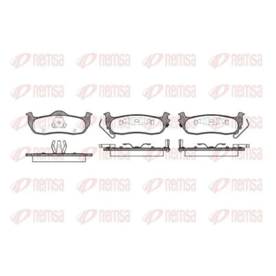 Image de REMSA 1106.02 Jeu de plaquettes frein Essieu arrière contact signal d&#039;usure inclus avec ressort NISSAN: NP300 Navara Pick up