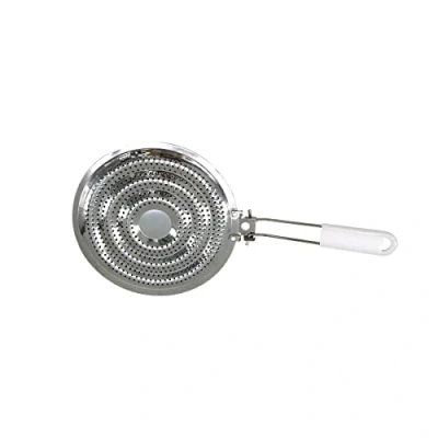 Image de Fackelmann 682074 Diffuseur de Chaleur Plaque Cuisson, Accessoire pour gazinière, Blanc, Acier Inoxydable, 20,5 cm