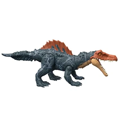 Image de Mattel Jurassic World Figurine Dinosaure articulée Siamosaurus, Gros Dégâts, sons et mouvements, avec code ADN scannable, Jouet Enfant, Dès 4 ans, HDX51