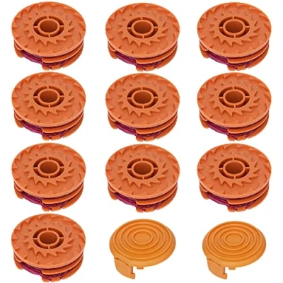 Image de Bobines Rechange Pour Coupe Herbes, 12 PCS Bobine Fil Compatible Avec Worx Wa0007 Bordures Herbes PièCes 10m 50022833 Couvercles 10 2 Bouchon