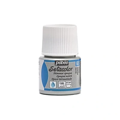 Image de Pébéo 295060 Setacolor Opaque 1 Flacon Argent Moiré 45 ML