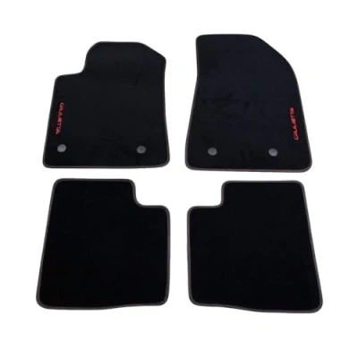 Image de Alfa Romeo Giulietta Tapis en velours, noir, coutures rouges, 2 boutons originaux