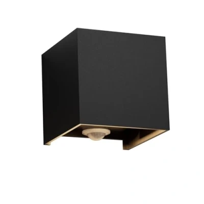 Image de Klighten 12W Applique Murale Extérieur avec Détecteur de Mouvement,IP65 Éclairage Mural extérieur/intérieur Angle Faisceau Réglable, Up Down,3000K, Noir