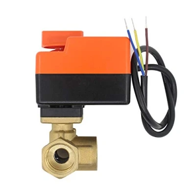 Image de T type vanne 3 voies motorisée ou manuel AC220v electrovanne 220v 1/2 3/4 1 1/4 pouce (1 DN32)