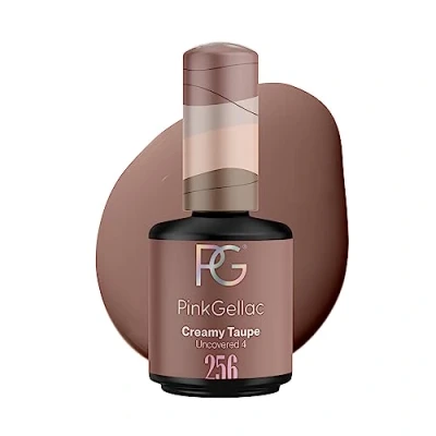 Image de Pink Gellac Vernis Semi Permanent 256 Creamy Taupe 15 ml à Ongles Gel Pour 14+ Jours de Manucure Impeccable Facile Utiliser Enlever