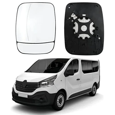 Image de Verre de Rétroviseur Remplacement pour Renault Trafic 2014 2019 / NV300 2016 Vivaro B Talento 2019, Extérieur Réglable Adapté, Recul Miroir (Gauche)