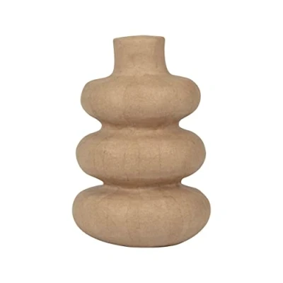 Image de Décopatch HD086C Un support en papier mâché brun 15x15x22cm Waterproof Vase curve