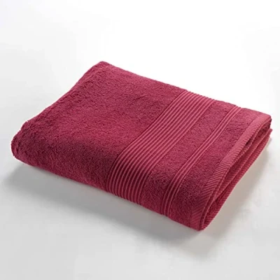 Image de douceur d&#039;intérieur, Drap de Bain (90 x 150 cm) Tendresse Rubis, Eponge Unie