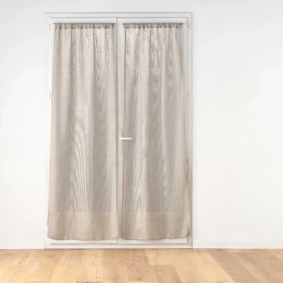 Image de Douceur d&#039;Intérieur Paire Droite Passe Tringle (2 x 70 200 cm) Haltona Noisette, Effet Lin Tissé