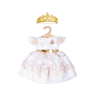 Image de Heless 1132 Robe de Princesse pour poupée, Motif Fleur Cerisier avec Couronne dorée, Taille 28 35 cm