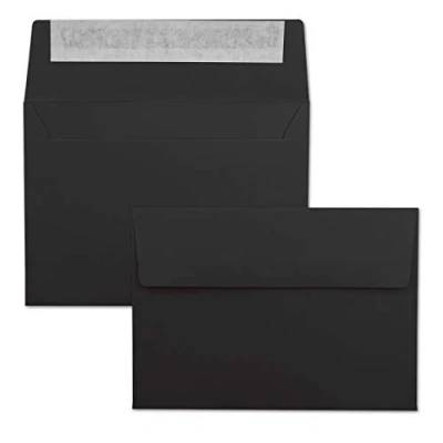 Image de 25x enveloppes C6 couleur: noir 11,4 x 16,2 cm fermeture: Auto adhésive avec Bande Détachable pour papier A4, A5, A6 et invitations lettres
