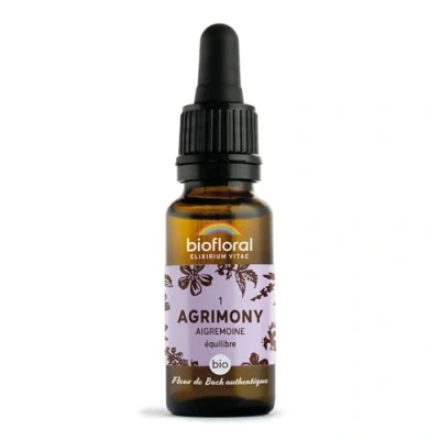 Image de BIOFLORAL 01 Agrimony, Aigremoine BIO DEMETER Equilibre Emotionnel Compte gouttes 20 ML Fleur de Bach Authentique