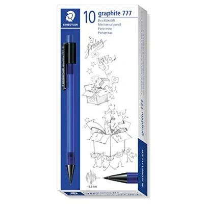 Image de Staedtler, porte mine graphite pour l&#039;écriture, de taille 0,5 mm B, gomme extra large, Lot 10 mines, 777 05 3