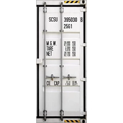 Image de Trompe l&#039;oeil porte Adhésif Container, Polyvinyle, Gris, 83 x 0, 1 204 cm