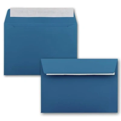 Image de 100x enveloppes C6 couleur: bleu royal 11,4 x 16,2 cm fermeture: Auto adhésive avec Bande Détachable pour papier A4, A5, A6 et invitations lettres