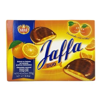 Image de Jaffa Duo Biscuits à la Gelée d&#039;Orange et au Chocolat 250g Pack Twin Cacao Riche, Vrai Jus d&#039;Orange, Enrobage de 52% Gâteaux Jaffa, Plusieurs Tailles 125g (250 G, 6 PCS)