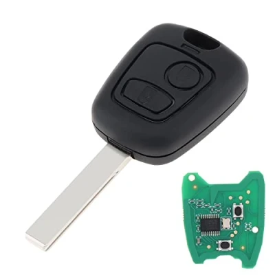 Image de ePathChina® 433 MHz 2 Clé télécommande à boutons avec puce PCF7961 et lame HU83 pour Citroën 73373067C/Peugeot 307 2000 2017
