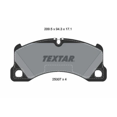 Image de TEXTAR 2500703 Jeu de plaquettes frein préparé pour indicateur d&#039;usure PORSCHE: Cayenne, Macan, Cayenne Coupe