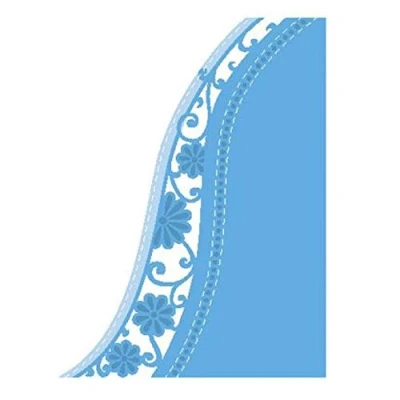 Image de Marianne Design Anja&#039;s Flower Wave Matrices de Découpe et Embossing Creatables, Vague Fleurs, pour Projects Loisirs créatifs avec du Papier, Métal, Bleu, Regular