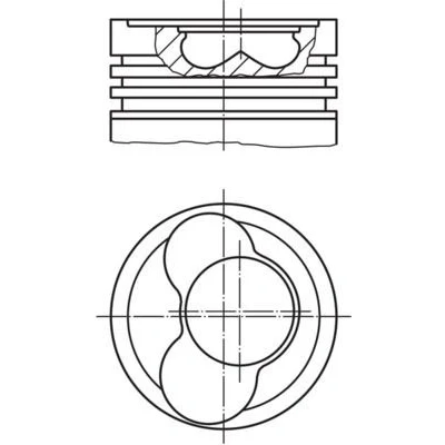 Image de MAHLE ORIGINAL 030 59 12 Piston 81,51mm pour cylindre 3, 4, 5 avec porte segment, sans canal de refroidissement