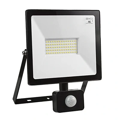 Image de Maclean MCE650 Projecteur à LED avec détecteur de mouvement PIR 50W 4000 lumens projecteurs d&#039;éclairage extérieur spots slim IP44 résistant aux éclaboussures (50W, blanc neutre 4000K) [classe A ++]