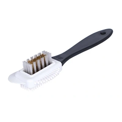 Image de Kaps Brosse de Qualité pour Nettoyer Les Chaussures, Multifonction à 4 Côtés Le Nubuck et Daim, Poils en Nylon Laiton