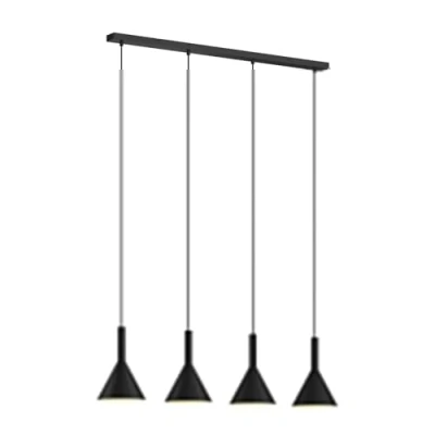Image de Arcchio Tadej suspension à 4 lampes, noire blanche