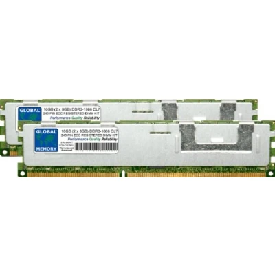 Image de 16Go DDR3 1066MHz PC3 8500 240 PIN ECC REGISTERED DIMM (RDIMM) Kit pour serveurs/workstations/cartes mères