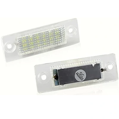 Image de VIGORFLYRUN PARTS LTD 2Pcs LED Lumière de Plaque d&#039;immatriculation, Canbus sans Erreur Blanc 6000K 18SMD pour Touran Caddy 3 Golf 5 Plus J etta P assat B5.5 B6 Sedan