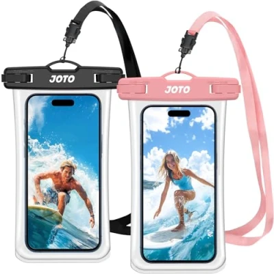 Image de JOTO 2 Pochettes Étanche Smartphone Améliorée pour iPhone 15, 14, 13, 12 Pro Max Plus XS XR X 8 7, Samsung A14, A23, A33, Xiaomi Redmi, Certifiée par IPX8 Housse Téléphone Jusqu&#039;à 7 Pouces