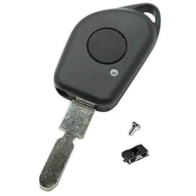 Image de LAKAMODO Coque Clé Plip Télécommande pour Peugeot 106 205 206 306 405 406 408 4006 607 1 Bouton avec Vis+ Switch Poussoir