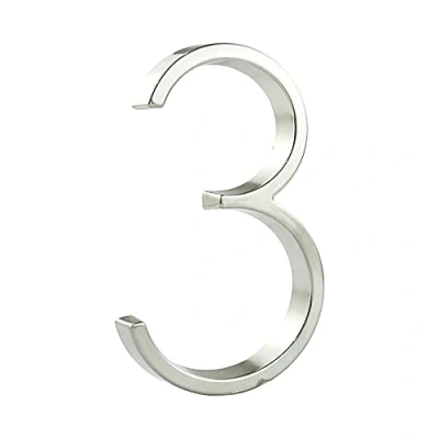 Image de HASWARE Panneau De NuméRo Maison Flottant: 5 Pouce (12cm) Signalisation Porte Moderne Frappant Pour Les Chiffres D&#039;Adresse Rue (3, Argent)