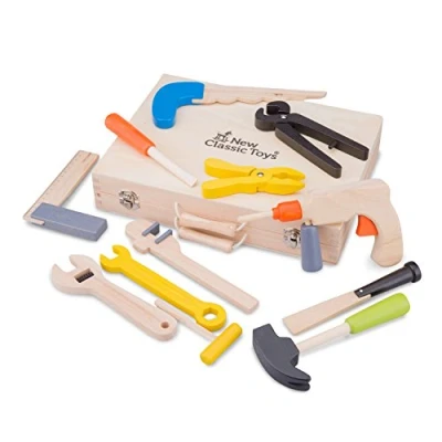 Image de New Classic Toys boîte à outils Jeu d’Imitation Éducative pour Enfants, 8281, Multi Color, 12 pcs