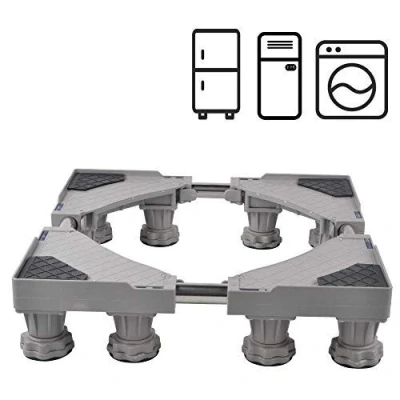 Image de SMONTER Base réglable et mobile multifonctionnelle avec roulettes pour sèche linge, machine à laver réfrigérateur, 12 pieds, gris