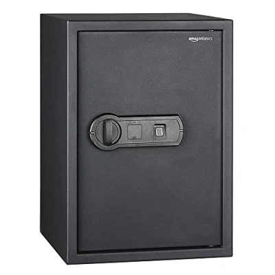 Image de Amazon Basics Électronique Coffre fort biométrique à empreintes digitales 50 l, Noir
