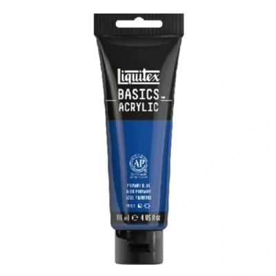 Image de Liquitex 8870041 Basics peinture acrylique, artistique monopigmentée, résistante à la lumière, qualité archive, finition satinée, tube de 118 ml Bleu Primaire