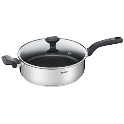 Image de Tefal Comfort Max Sauteuse 26 cm + couvercle verre, Induction, Acier inoxydable haute qualité, Revêtement antiadhésif, Indicateur de température thermo Spot, Poignée isolée G7263344