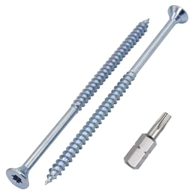 Image de SKIR&#039;CO (20 pièces) Vis à Bois en Acier Zingué 5,0 x 100 mm, Tête Fraisée Torx, pour Aggloméré, Partiellement Filetées