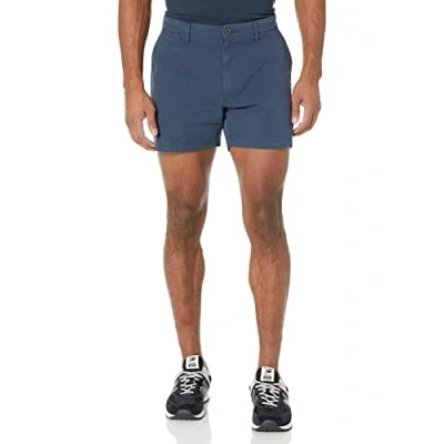 Image de Amazon Essentials Short Chino Confortable et Extensible Coupe Slim 13 cm sans Pinces (Anciennement Goodthreads) Homme, Bleu Marine, 31W
