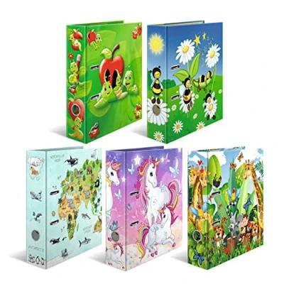 Image de HERMA Lot de 10 classeurs à levier Motif animaux la maternelle Format A4 Dos 70 mm