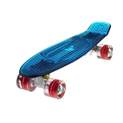 Image de Ridge Blaze Mini Cruiser Skateboard Skate Transparent avec Roues Lumineuses LED: Planche a Roulettes complet