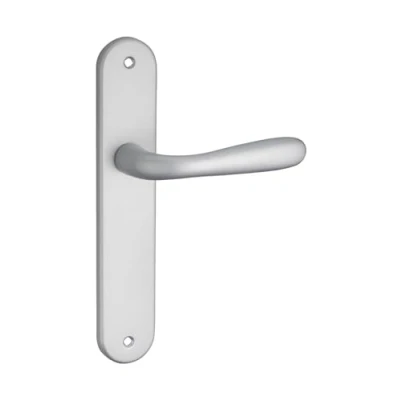 Image de Ensemble de poignées pour porte intérieure THIRARD Goccia Chromé satin Carré 7mm Entr&#039;axes 195mm