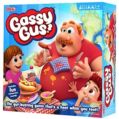 Image de IDEAL , Gassy Gus: The gut busting game that&#039;s a hoot, when you toot Kids Games For 2 4 Players Ages 4+