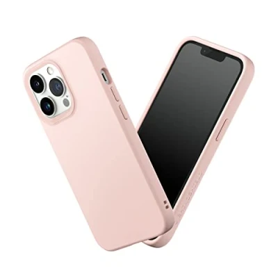 Image de RhinoShield Coque Compatible avec [iPhone 13 Pro] SolidSuit Fine Technologie d&#039;absorption des Chocs et Finition Premium Mate, Contour Objectif Photo Interchangeable Rose Poudré